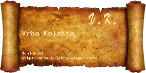 Vrba Koletta névjegykártya
