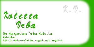 koletta vrba business card